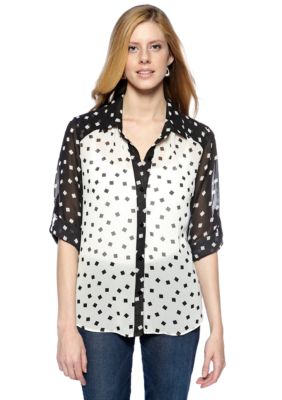 New Directions Square Printed Blouse
