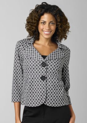 ND New Directions Circle Print Peplum Jacket - Belk.com from belk.com