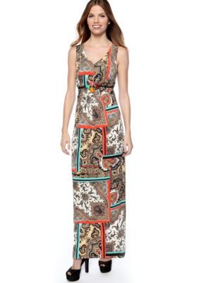 New Directions Petite Paisley Print Maxi Dress