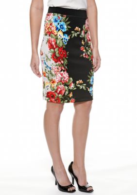 New Directions Petite Floral Print Skirt