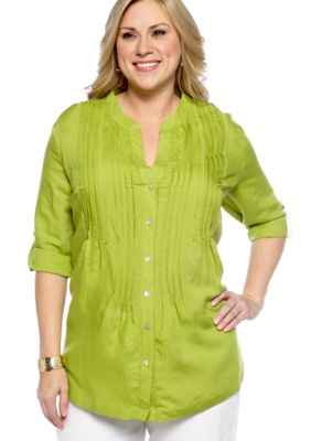 New Directions&reg; Plus Size Pin Tuck Linen Tunic
