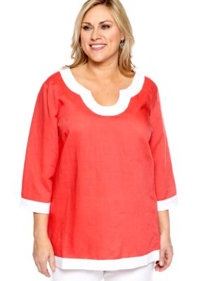 New Directions Plus Size Linen Tunic