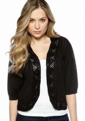 New Directions&reg; Plus Size Pointelle Shrug