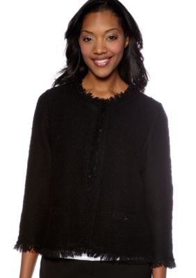 Kim Rogers Three Quarter Fringe Sweater Jacket
