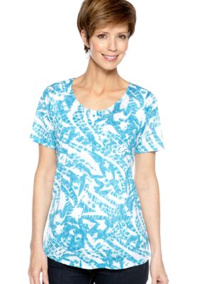 Kim Rogers Planet Blue Burnout Tee with Cami