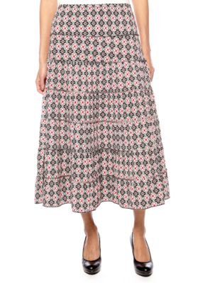 Sophie Max Print Long Tier Skirt