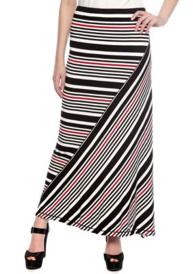 Sophie Max Asymmetrical Stripe Maxi Skirt