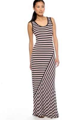 Sophie Max Asymmetrical Stripe Maxi Dress