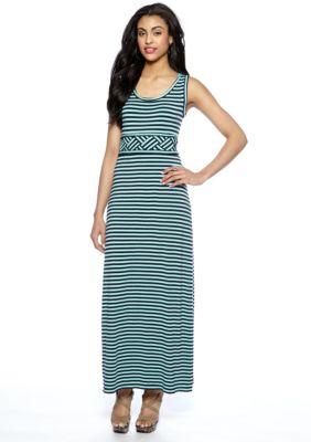 Sophie Max Sleeveless Stripe Jersey Maxi Dress