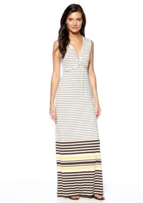 Sophie Max Stripe Print Braided Maxi Dress