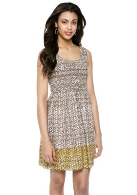 Sophie Max Printed Voile Smocked Dress