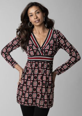 Sophie Max Printed Jersey Surplice Long Tunic