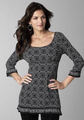 Sophie Max Printed Jersey Long-Sleeve Tunic