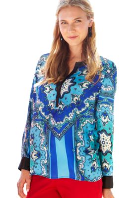 Chenault Clothing Print Tunic Blouse