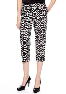 Kim Rogers Sateen Ikat Print Crop Capri