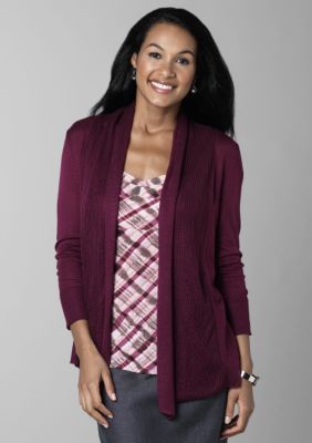 Kristin Davis Drape Front Open Cardigan