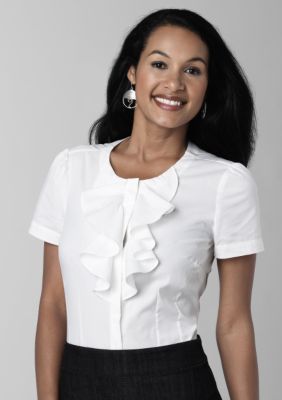 Kristin Davis Ruffle Poplin Blouse