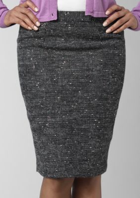 Kristin Davis Dongal Tweed Pencil Skirt