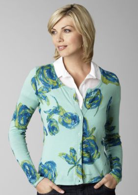 Kristin Davis Midnight Rose Print Cardigan