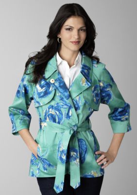 Kristin Davis Short Painted Trench Coat