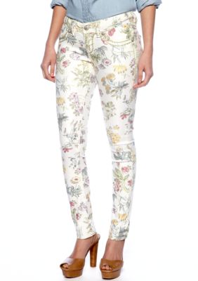 Miss Me Floral Print Skinny Jean