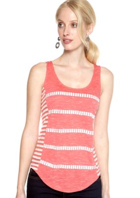 Miss Me Sportswear Stripe Lace Back Tank