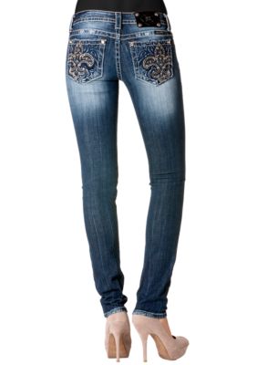 Miss Me Fleur De Lis Skinny Jean