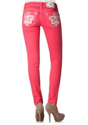 Miss Me Fleur De Lis Colored Skinny Jean