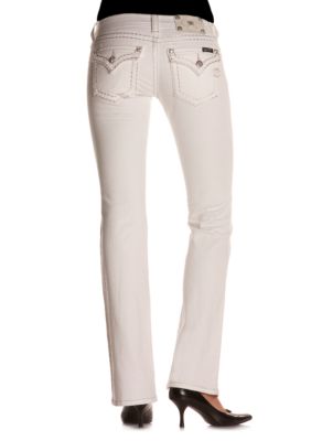 Miss Me White Flap Pocket Bootcut Jean