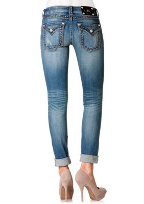 Miss Me Flap Pocket Ankle Cuff Skinny Jean