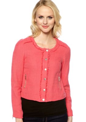 MM COUTURE by Miss Me Tweed Zip Up Jacket