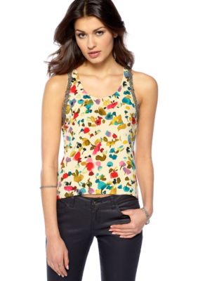 MM COUTURE by Miss Me Printed Hi Lo Sleeveless Blouse