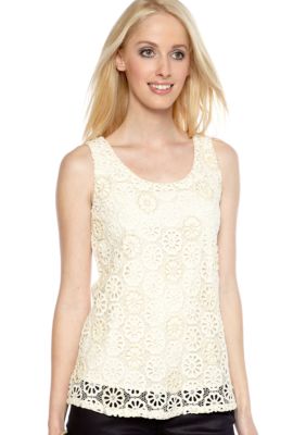 MM COUTURE by Miss Me Crochet Beaded Tank