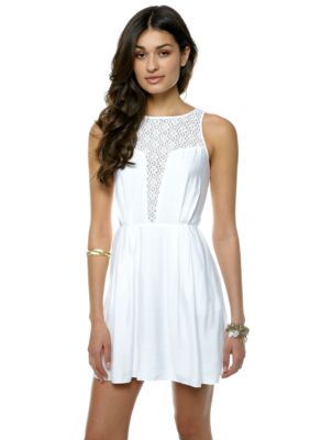 BCBGeneration Deep Front Lace Contrast Dress