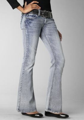 Wallflower Black Studded Braid Belt Bootcut Jean