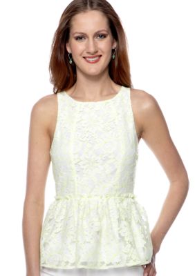 Pure Sugar Neon Lace Peplum Top