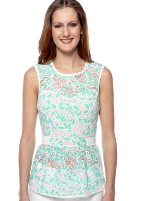 Pure Sugar Peplum Keyhole Back Blouse