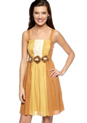 RYU Pleated Color Block Dress