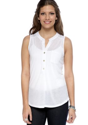 Living Doll Sleeveless Henley Tunic