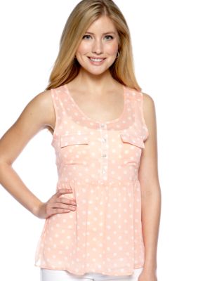 Living Doll Dot Printed Babydoll Top
