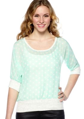 Living Doll Dolman Sleeve Polka Dot Sweatshirt