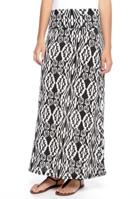 Living Doll Ikat Printed Maxi Skirt