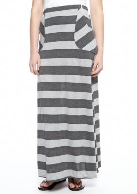 Living Doll Stripe Maxi Skirt with Pork Chop Pockets