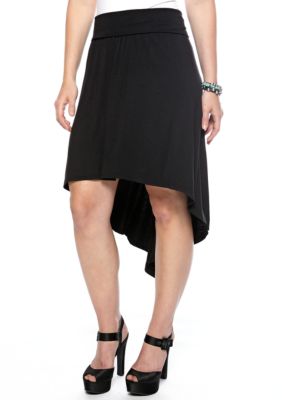 Living Doll Fold Over High Low Knit Skirt