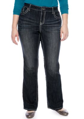 Zana-Di Jeans Plus Size Heavy Stitch Boot Cut Denim