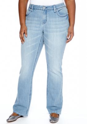 Zana-Di Jeans Plus Size Bejeweled Pocket Light Wash Jeans