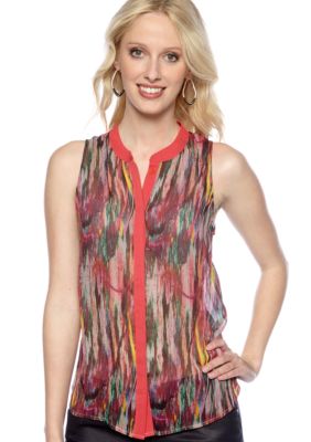 Jack by BB Dakota Lava Print Button Front Blouse