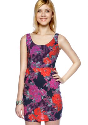 Red Camel Sleeveless Peplum Dress