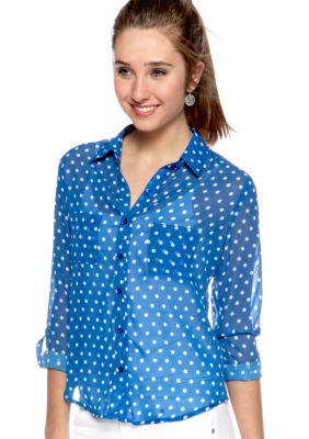 Red Camel&reg; Roll Sleeve Polka Dot Shirt