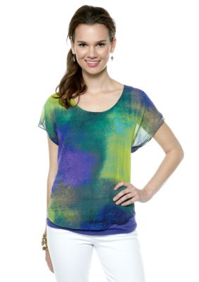 New Directions Dolman Sleeve Studded Top